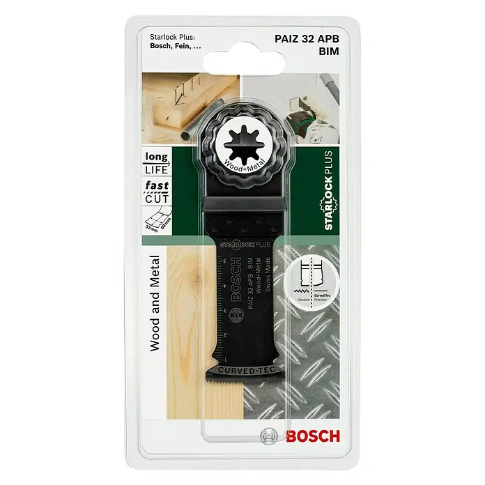 Bosch Nastavak za višenamjenski alat Wood and Metal PAIZ 32 APB - Prikladno za: Drvo, 60 x 32 mm, Sustav STARLOCK-Plus - Pogled sprijeda
