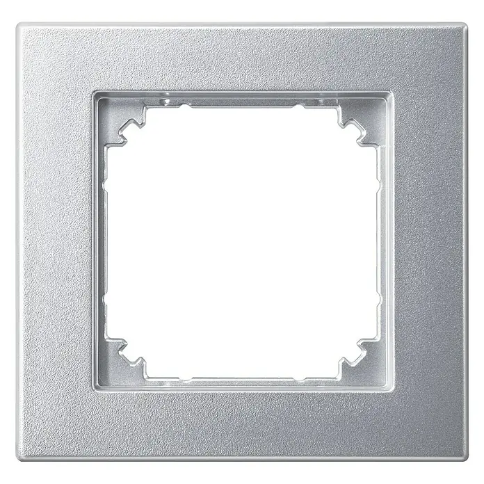 Merten M-Plan Abdeckrahmen - Silber, 1-fach, Aluminium, Unterputz - Vorderansicht