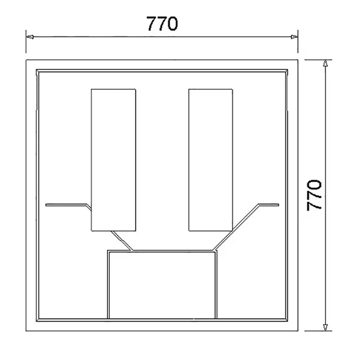 Ottofond Duschwannenträger Liberia - 77 x 77 cm, Expandiertes Polystyrol, Weiß - Ansicht von oben