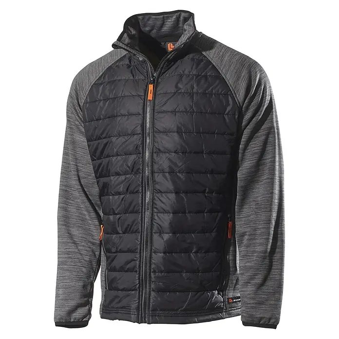 L.Brador Hybridjacke 6090P - Konfektionsgröße: XL, Schwarz/Grau - Diagonale Ansicht