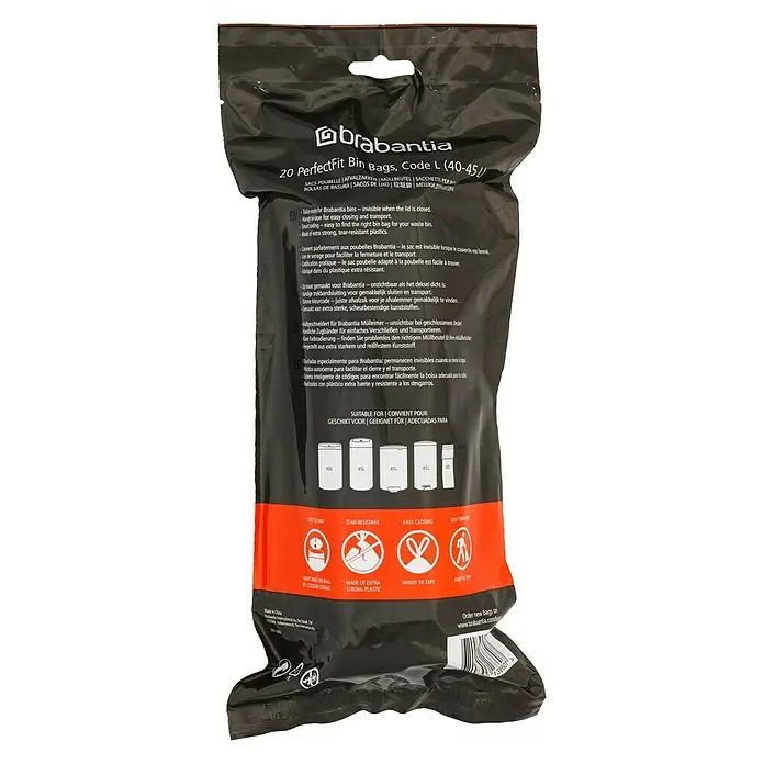 Brabantia Bolsa de basura PerfectFit - 40 l, 40 ud. - Vista trasera