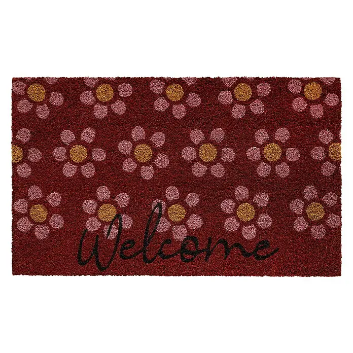 Otirač "Welcome" - Boja: Crvena, D x Š: 75 x 45 cm - Pogled s gornje strane