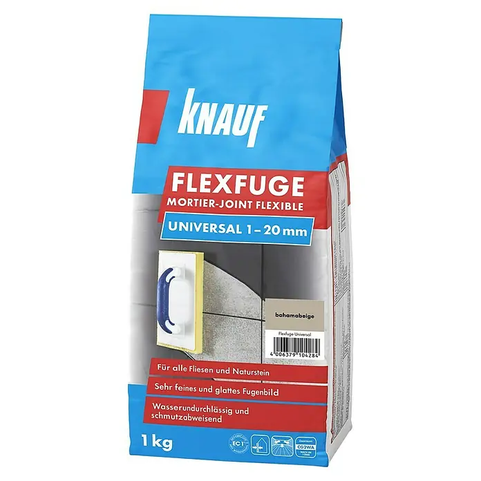 Knauf Flexfuge Universal - Bahama Beige, 1 kg - Diagonale Ansicht