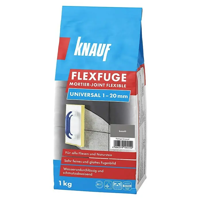 Knauf Flexfuge Universal - Basalt, 1 kg - Diagonale Ansicht