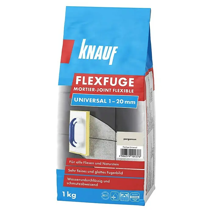 Knauf Flexfuge Universal - Pergamon, 1 kg - Diagonale Ansicht