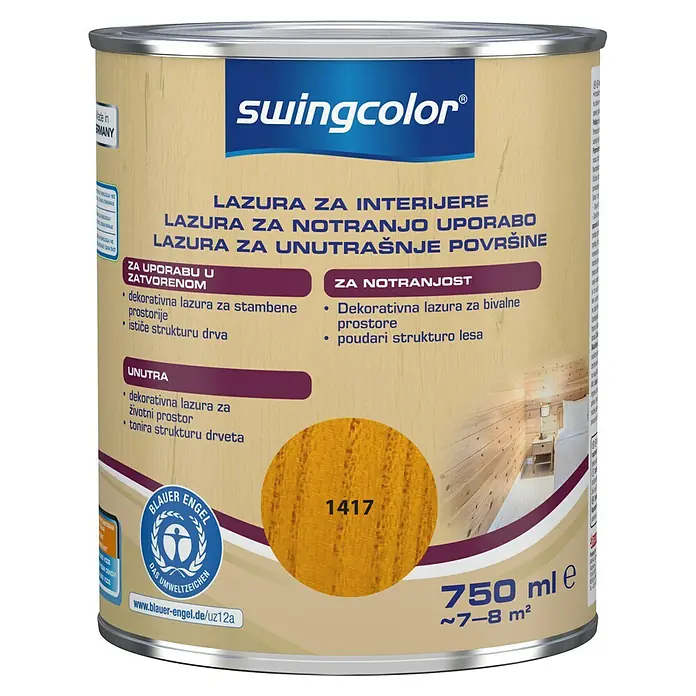 swingcolor Lazura za zaštitu drva - Hrast, 750 ml, Na bazi vode - Pogled sprijeda