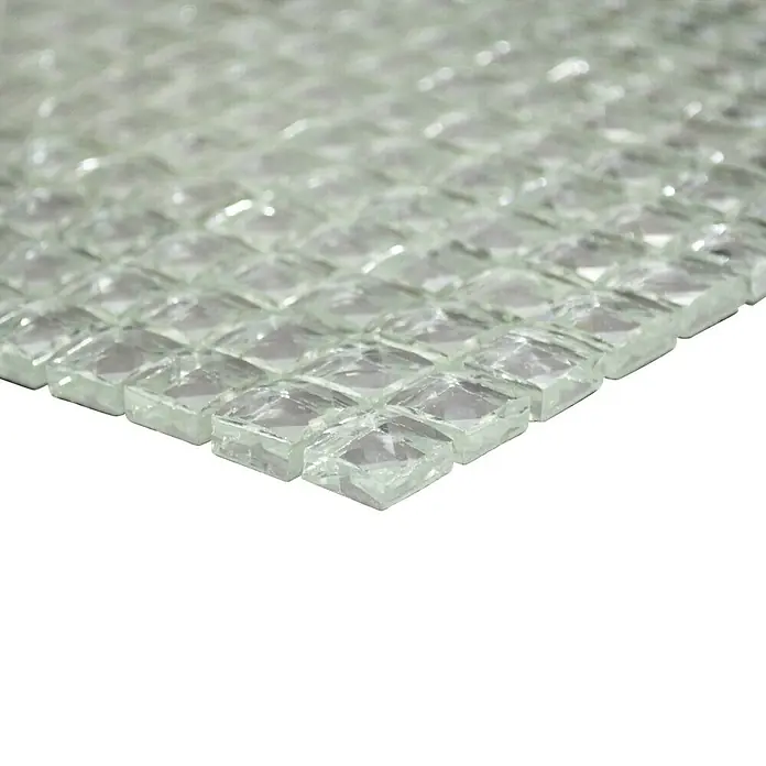 Mosaikfliese Quadrat Crystal XCM SV827 - 30 x 30 cm, Weiß, Glänzend - Vorderansicht