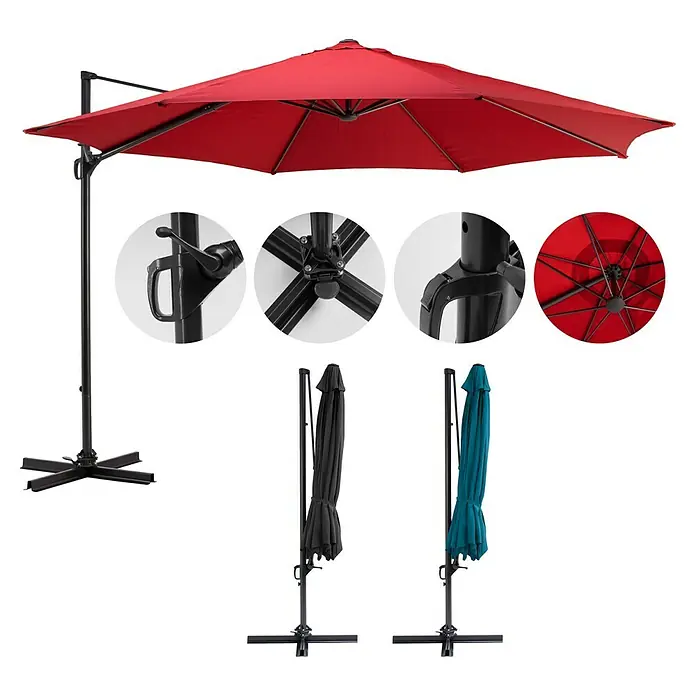 Sunfun Ampelschirm Florenz - Chili, Durchmesser: 350 cm - Informationsansicht