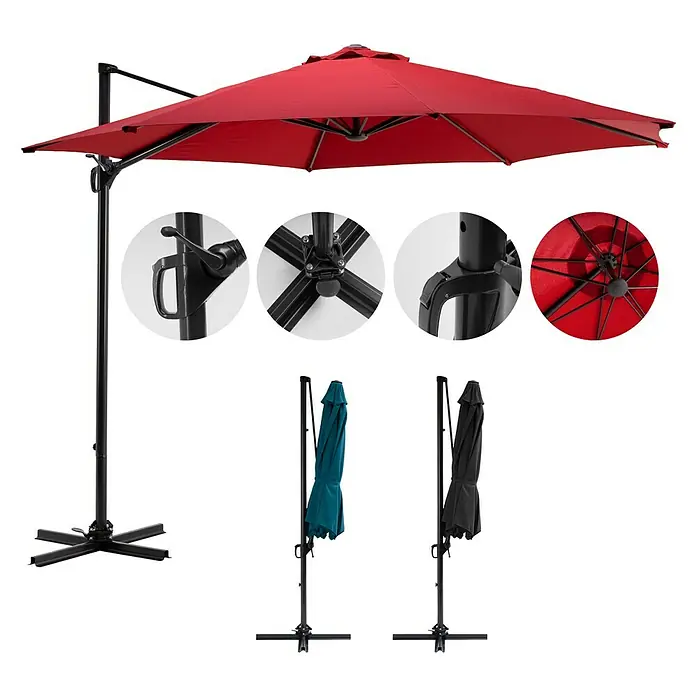 Sunfun Ampelschirm Florenz - Chili, Durchmesser: 300 cm - Informationsansicht