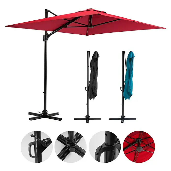 Sunfun Ampelschirm Florenz - Chili, 200 x 250 cm - Informationsansicht