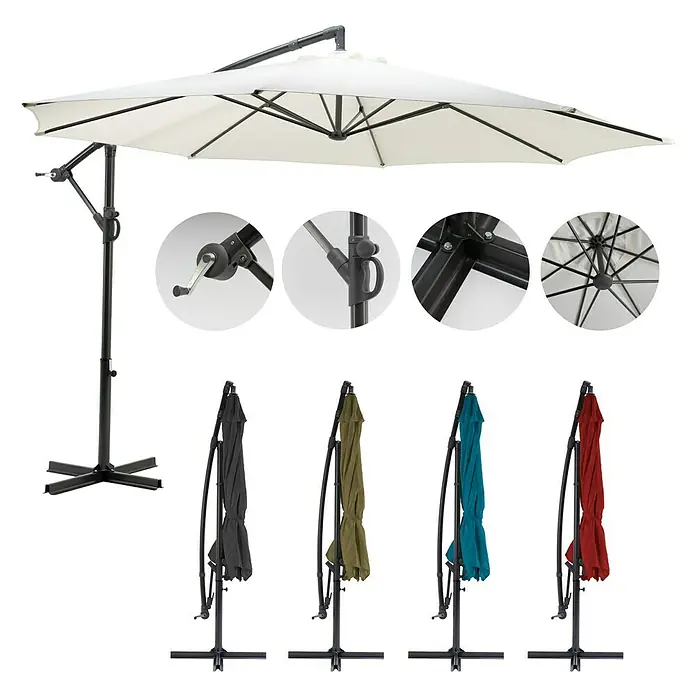 Sunfun Ampelschirm Toscana - Natur, Durchmesser: 350 cm - Informationsansicht