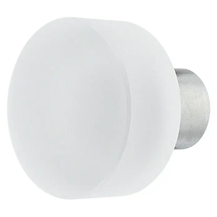 Möbelknopf - Ø x H: 25 x 22 mm, Glas, Milchig Weiß - Vorderansicht