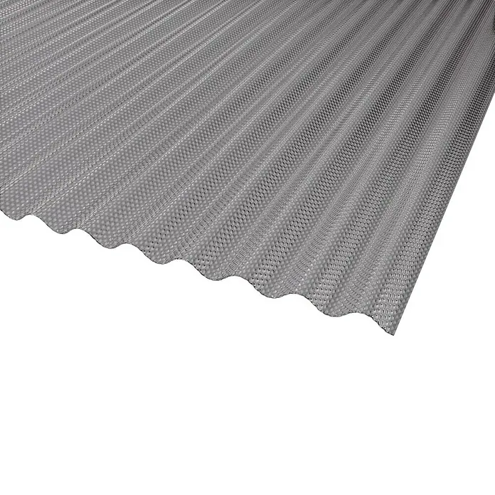 Wellplatte Wabe - 2.000 x 900 x 2,6 mm, Polycarbonat, Grau, Wabe, 76/18 mm, Trapez - Detailaufnahme