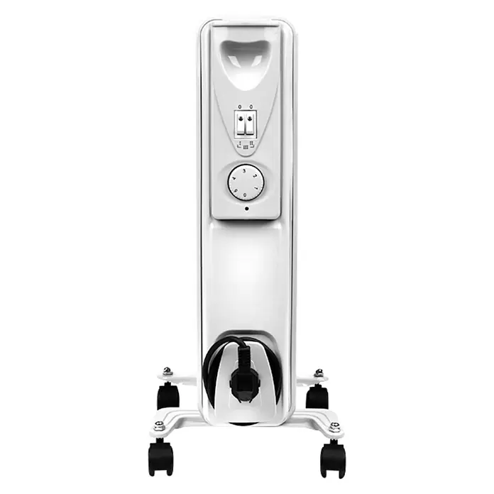 Ölradiator - 600 W - 1.500 W, Weiß, Rippenanzahl: 7 Stk. - Rechte Seitenansicht