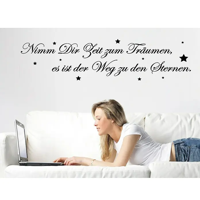 Wandtattoo - Nimm dir Zeit zum Träumen …, Braun, 118 x 26 cm - Stimmungsaufnahme