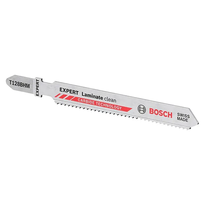 Bosch Expert Stichsägeblätter Laminate Clean T 128 BHM - 3 Set, T-Schaft - Diagonale Ansicht