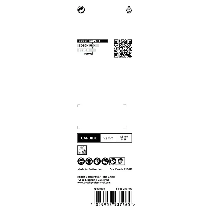Bosch Expert Stichsägeblätter Laminate Clean T 128 BHM - 3 Set, T-Schaft - Verpackung