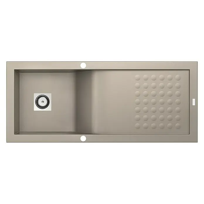 Carea Einbauspüle Vague - 118 x 50 cm, CAREAlith®, Taupe - Ansicht von oben