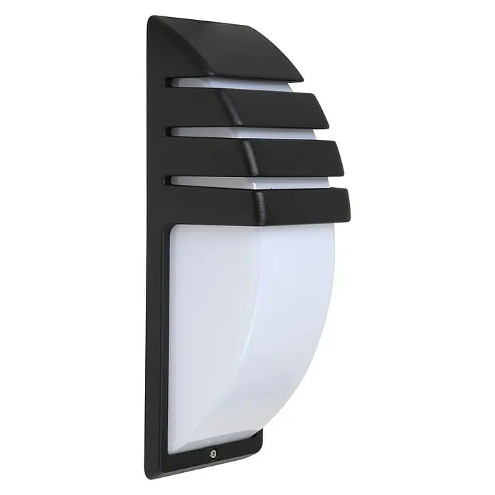 Lutec Außenwandleuchte City - 60 W, 35,5 x 12,5 x 12,5 cm, Anthrazit, Opal, IP44 - Rechte Seitenansicht