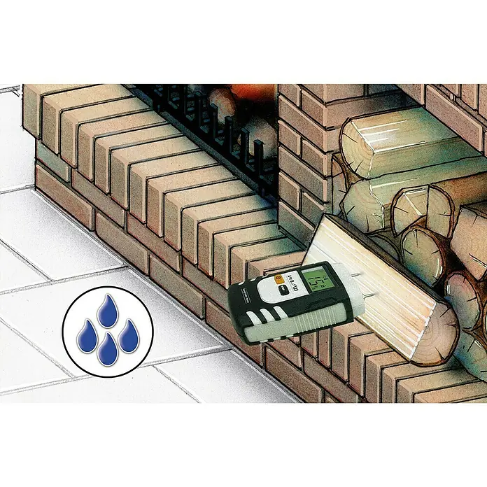 Laserliner Feuchtigkeitsmessgerät DampFinder Home - Geeignet für: 102 Holzarten, Messbereich: 0,1 % - 99 % - Informationsansicht