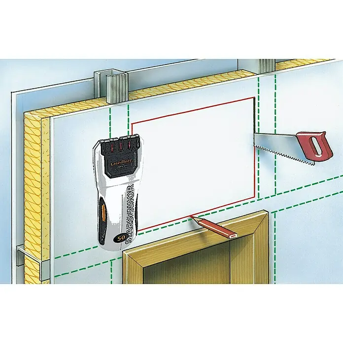 Laserliner Ortungsgerät StarSensor 50 - Erfassungstiefe: Max. 40 mm Holz/Metall - Anwendungsbeispiel