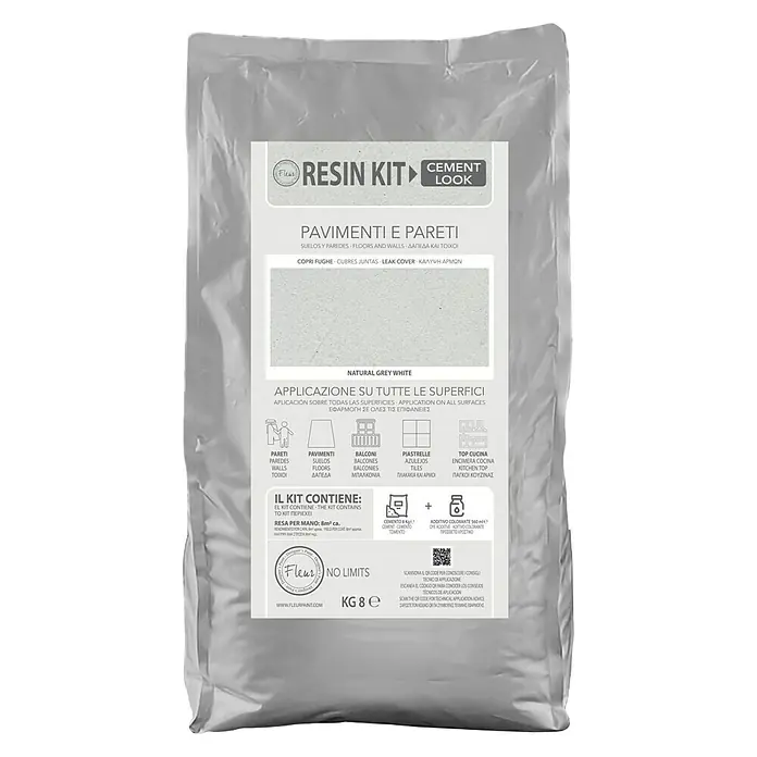 Fleur Kit Microcemento - 8 kg, Grey White - Vista frontal