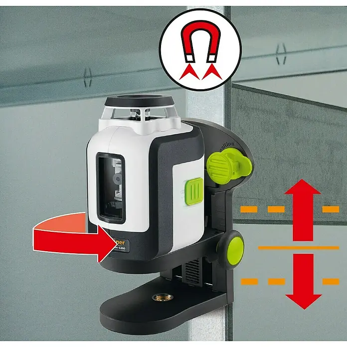 Laserliner Kreuzlinienlaser SmartLine G360 - Funktionen: 360°-Laserlinie, Laserdiode: 515 Nm - Informationsansicht
