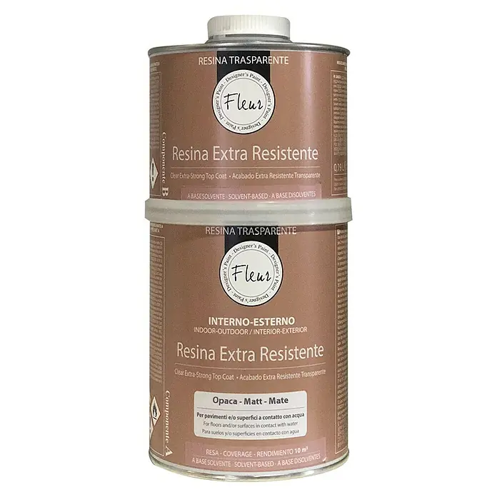 Fleur Barniz de resina sintética extra opaca A+B - Mate, 1 l - Vista frontal