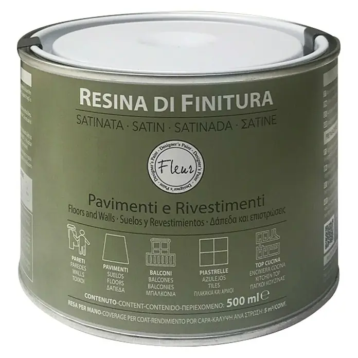 Fleur Sellador de resina Di Finitura Satinada - Transparente, 500 ml, Satinado - Vista frontal