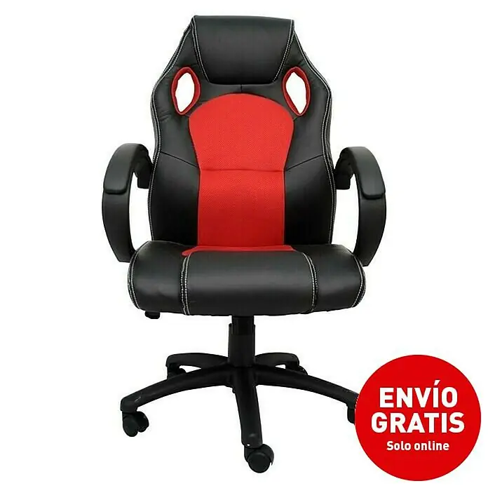 Silla de oficina Olimpia - Negro/Rojo, Reposabrazos - Imagen de campaña