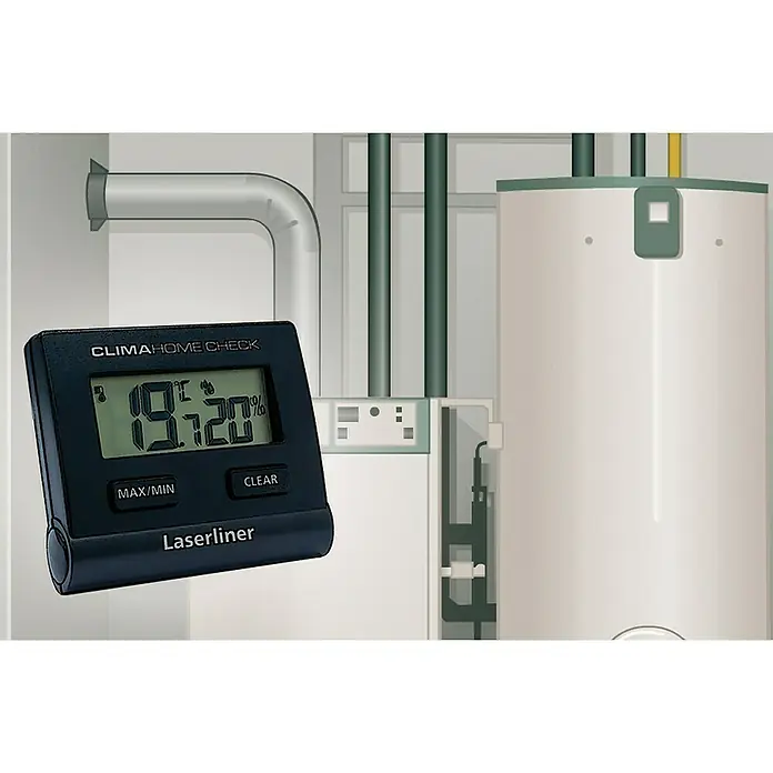 Laserliner Digitales Thermo-Hygrometer ClimaHome-Check - Schwarz, Breite: 66 mm - Informationsansicht