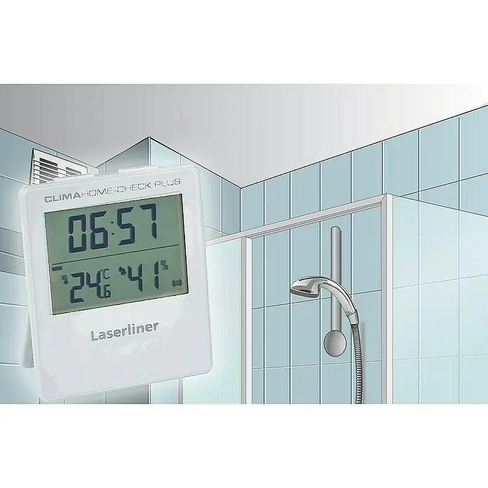 Laserliner Digitales Thermo-Hygrometer ClimaHome-Check Plus - Weiß, Breite: 96 mm - Informationsansicht