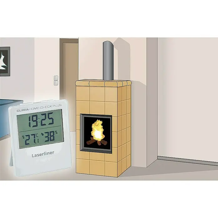 Laserliner Digitales Thermo-Hygrometer ClimaHome-Check Plus - Weiß, Breite: 96 mm - Informationsansicht