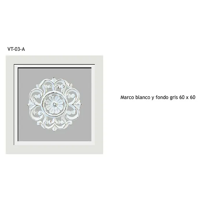 Cuadro de madera Mandalas - Mandalas Blanco/Gris, An x Al: 60 x 60 cm, 1 pzs. - Información del producto