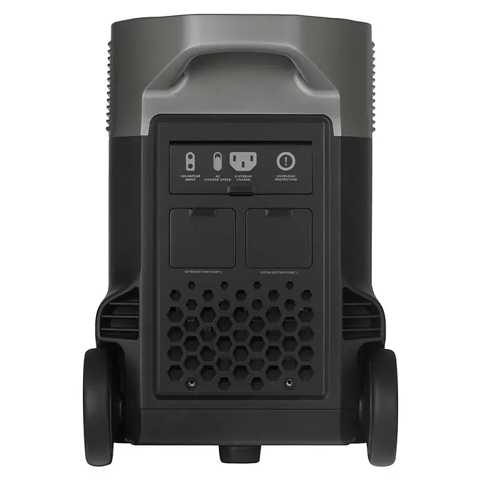 EcoFlow Estación de energía portátil Delta Pro - 3.600 Wh, Negro/Gris - Vista trasera