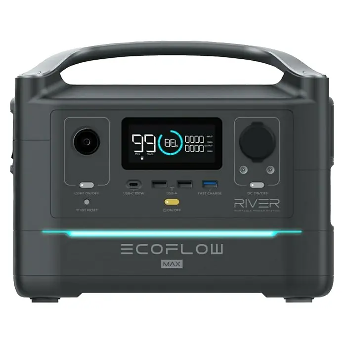 EcoFlow Prijenosna energetska stanica River 600 Max - 576 Wh - Pogled sprijeda