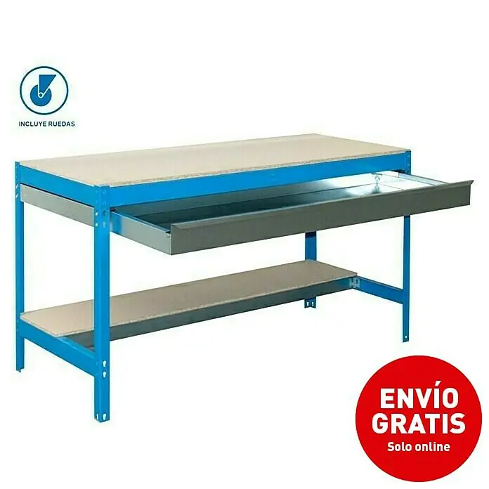 Simonrack Simonwork Banco de trabajo BT0 Box Mobile - L x An x Al: 76 x 120 x 95 cm, Capacidad de carga: 120 kg, Azul - Imagen de campaña