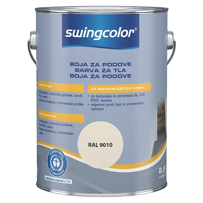 swingcolor Boja za pod - Bijele boje, 2,5 l - Pogled sprijeda