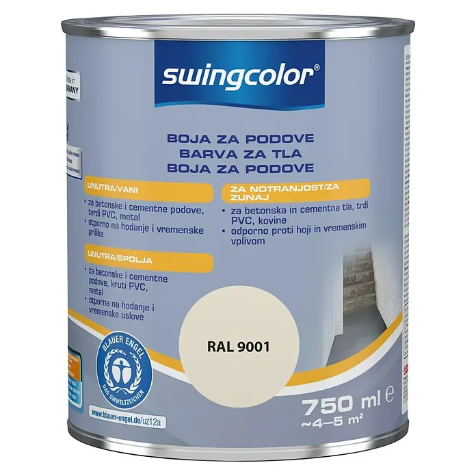swingcolor Boja za pod - Bijele boje, 750 ml - Pogled sprijeda