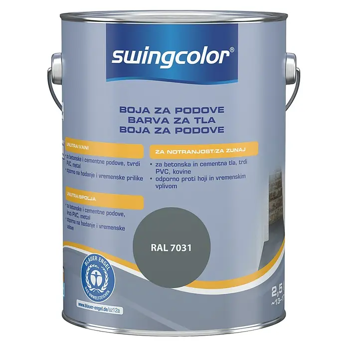 swingcolor Boja za pod - Plavosive boje, 2,5 l - Pogled sprijeda