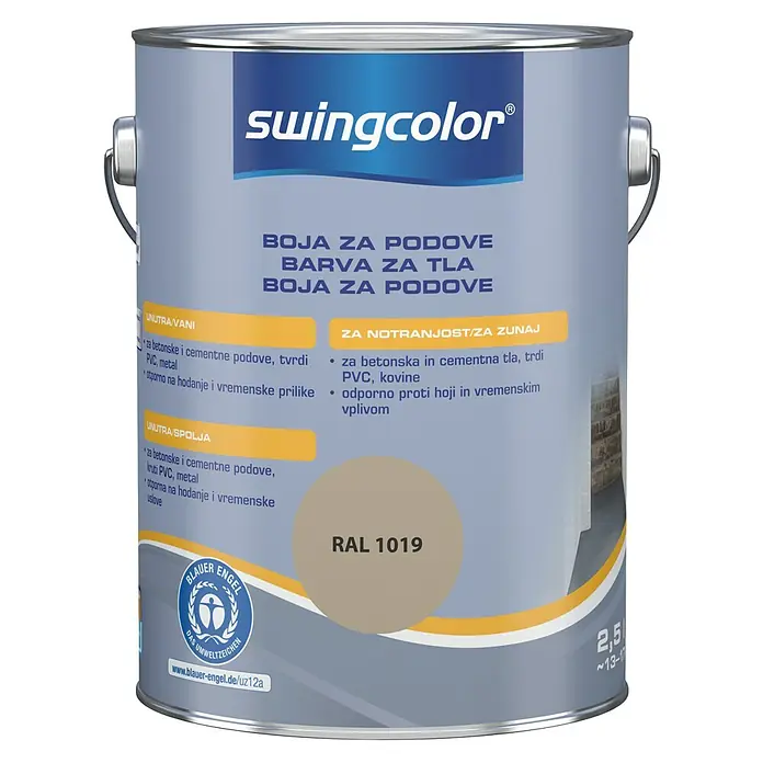 swingcolor Boja za pod - Sivobež boje, 2,5 l - Pogled sprijeda