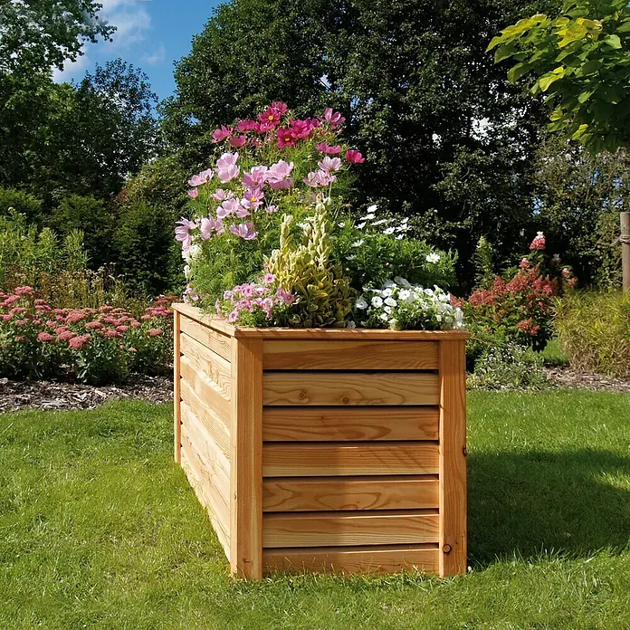 Hochbeet Rhombus - 120 x 60 x 60 cm, Natur, Holz - Stimmungsaufnahme