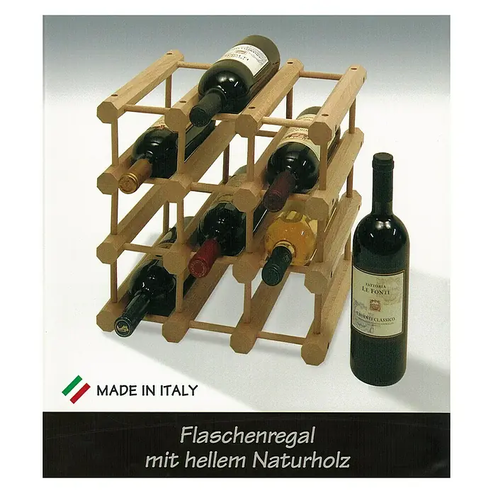 Weinregal - 28 x 34 x 34 cm, Naturbelassen - Linke Seitenansicht