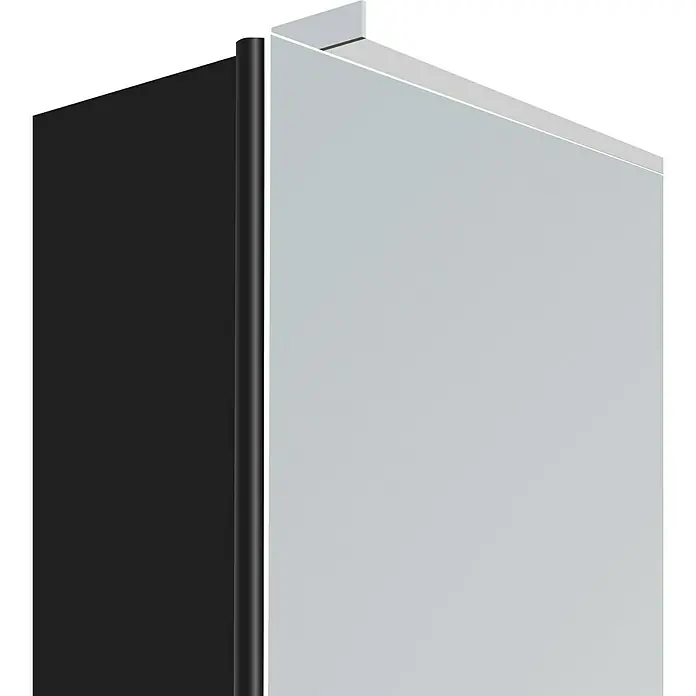 Camargue LED-Spiegelschrank Aluminio Black - B x H: 60 x 60 cm, Mit Beleuchtung, Aluminium, Schwarz - Detailaufnahme