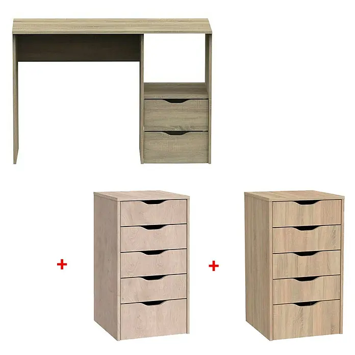 Muebles Pitarch Mesa de escritorio - An x Pr x Al: 120 x 60 x 85 cm - Vista angular