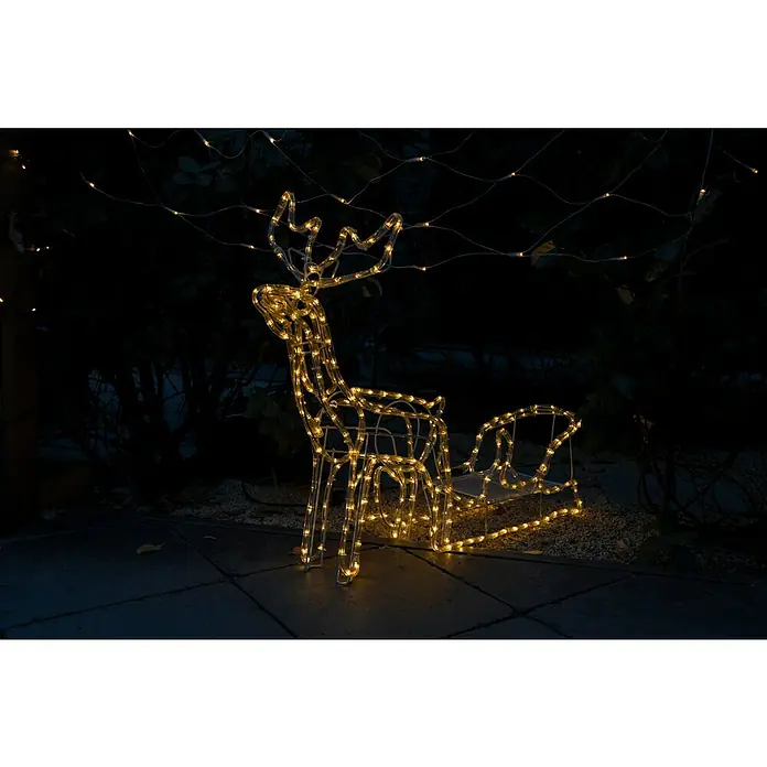 Tween Light LED fénycső rénszarvas szánnal - Alkalmazási terület: Kívül, Meleg fehér, Hosszúság: 67 cm - Hangulatos felvétel