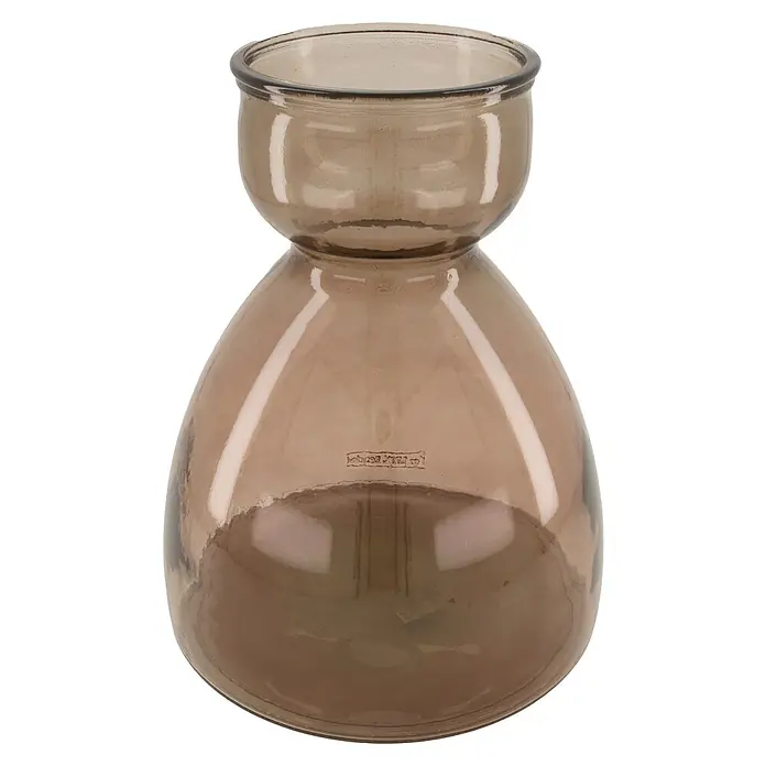 Glasvase Recyceltes Glas - Ø x H: 27 x 34 cm, Beige - Vorderansicht