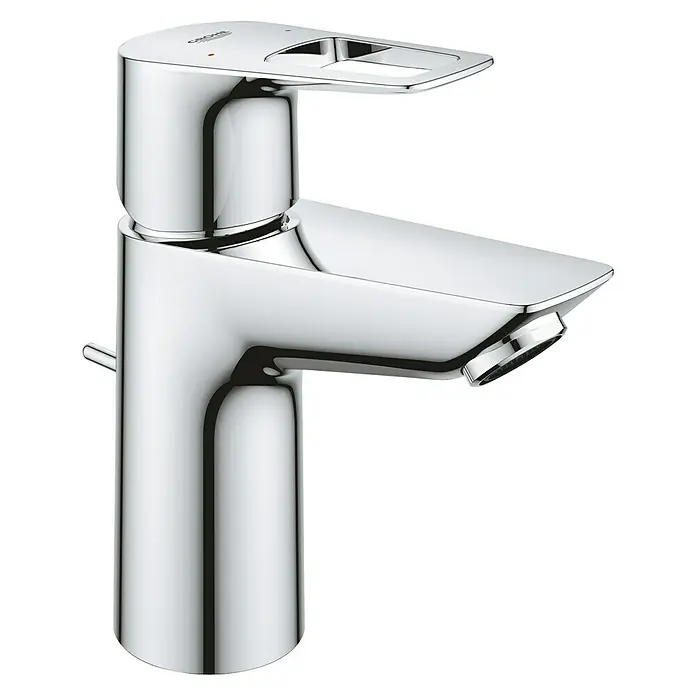 Grohe Waschtischarmatur Start Loop S-Size - Chrom, Glänzend, Energiespar-Funktion, Mit Bügelhebel - Diagonale Ansicht
