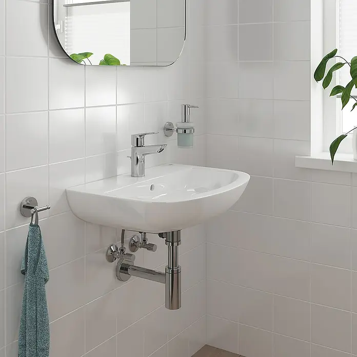 Grohe Waschtischarmatur Start Loop S-Size - Chrom, Glänzend, Energiespar-Funktion, Mit Bügelhebel - Stimmungsaufnahme