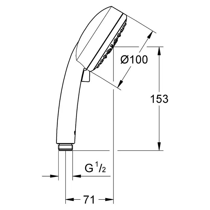Grohe Handbrause Vitalio Comfort 100 - Anzahl Funktionen: 4 Stk., Durchmesser: 10 cm, Chrom - Skizze